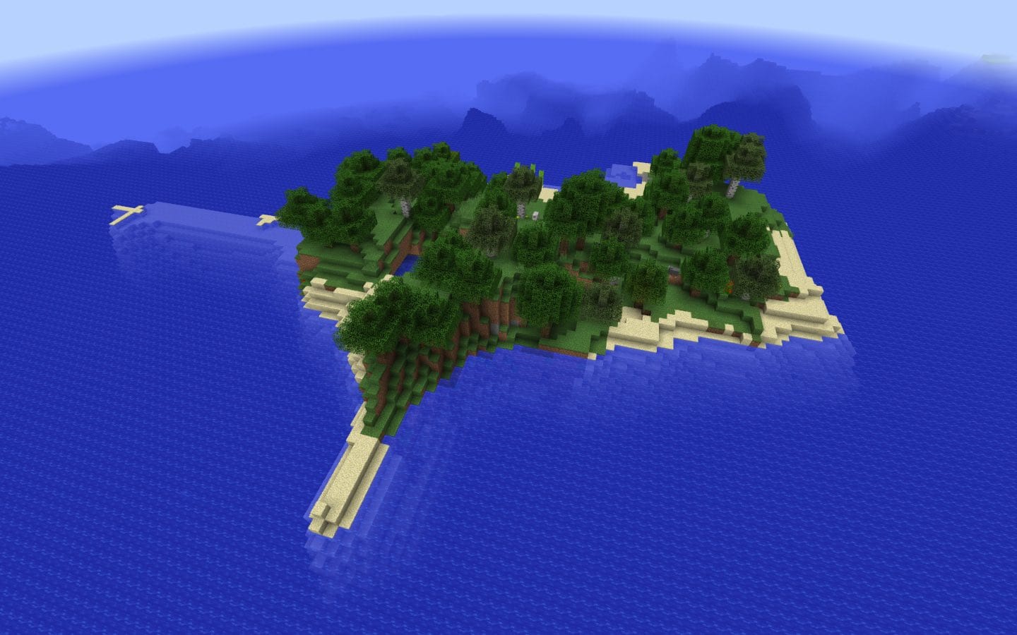 What is the title of this picture ? Ocean Monument by Deep Ocean Island - Minecraft Seed HQ