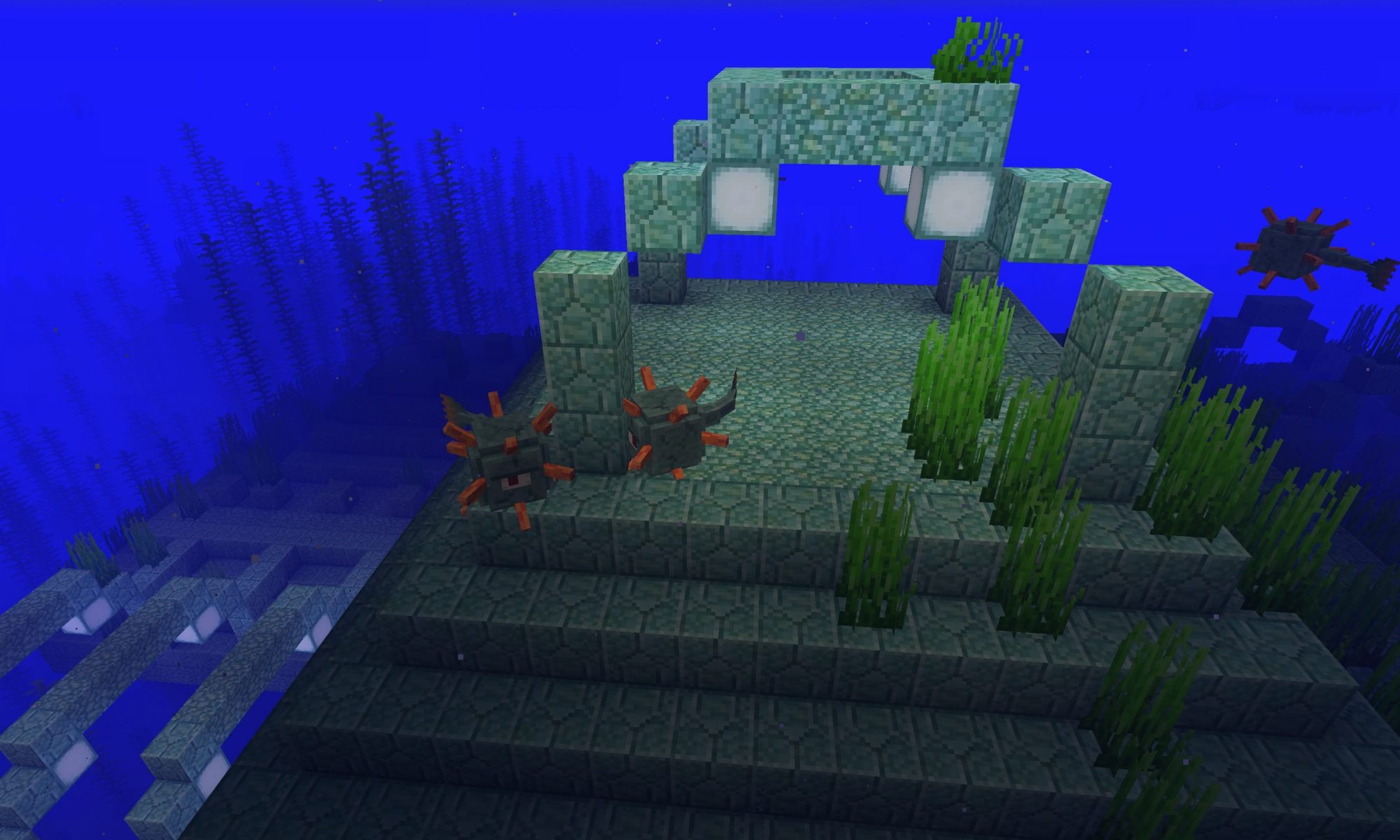 What is the title of this picture ? Minecraft Ocean Ruin Seeds - Minecraft Seed HQ