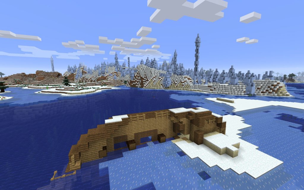 Shipwreck in the Land of Ice Spikes - Minecraft Seed HQ