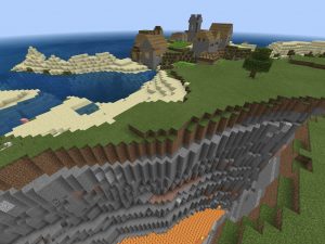 Minecraft PE Seed - Ravine by Village
