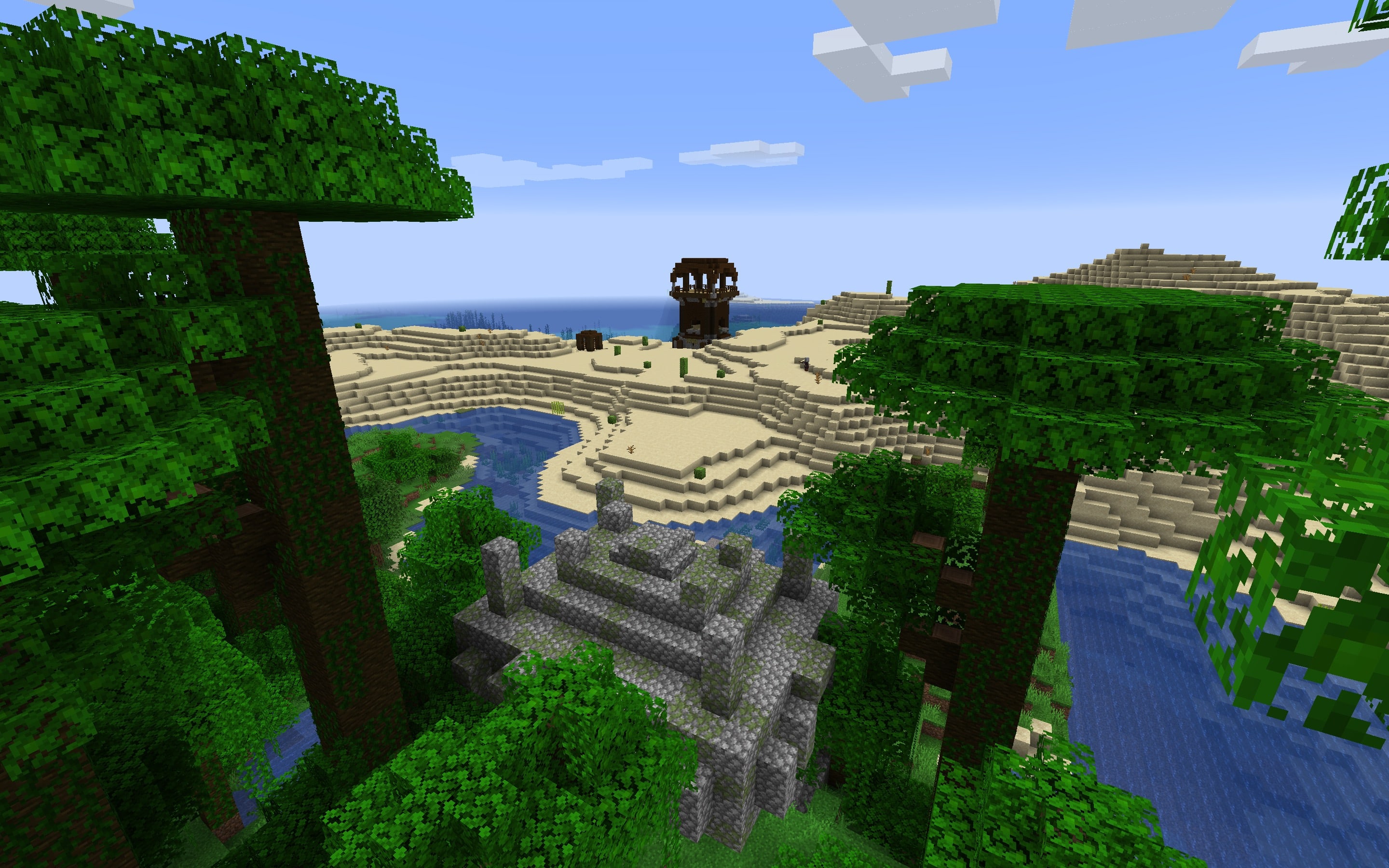 Minecraft Seed - Jungle Pyramid, Pillager Outpost