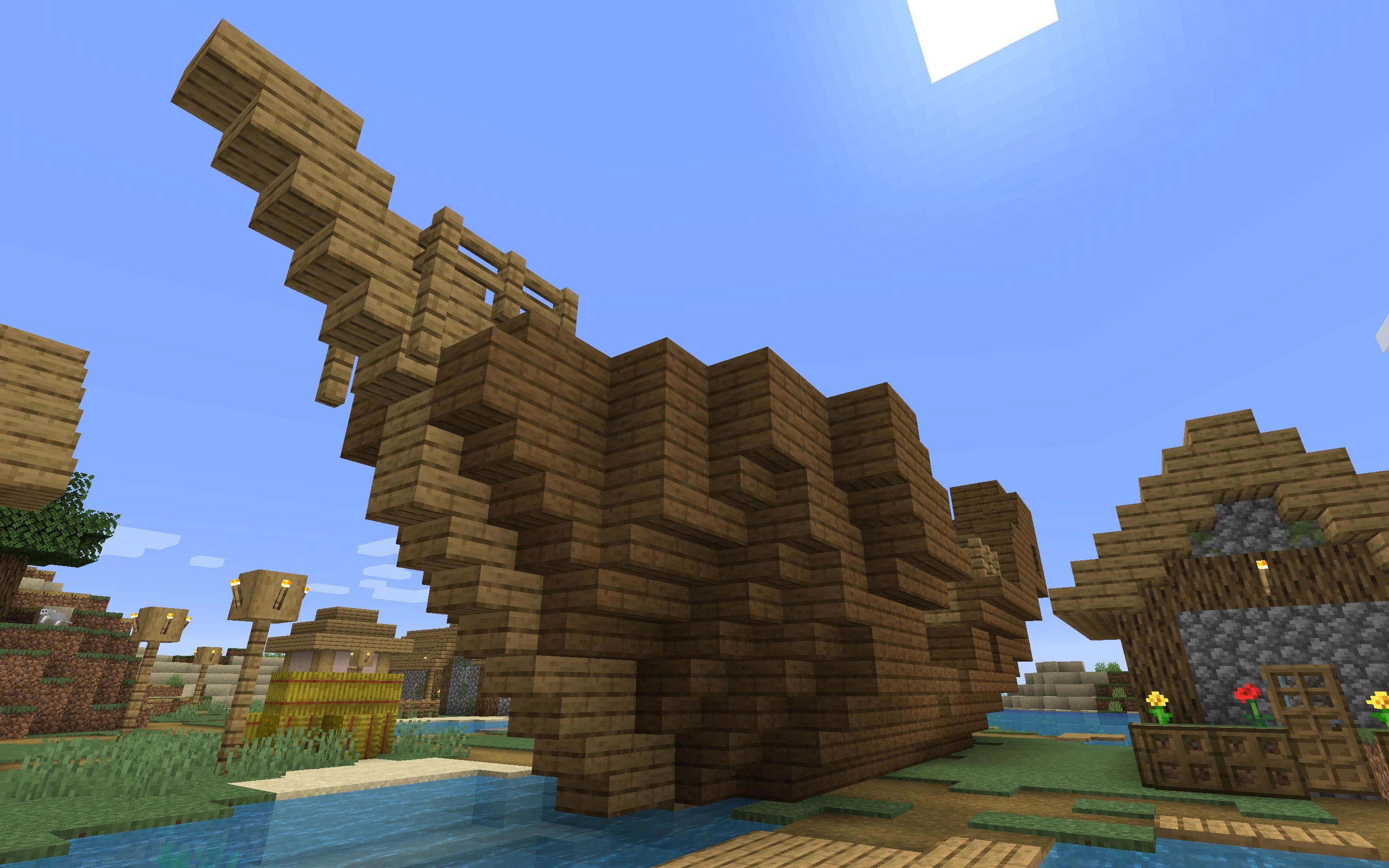 Minecraft 1.14 Seed - Shipwreck in Village