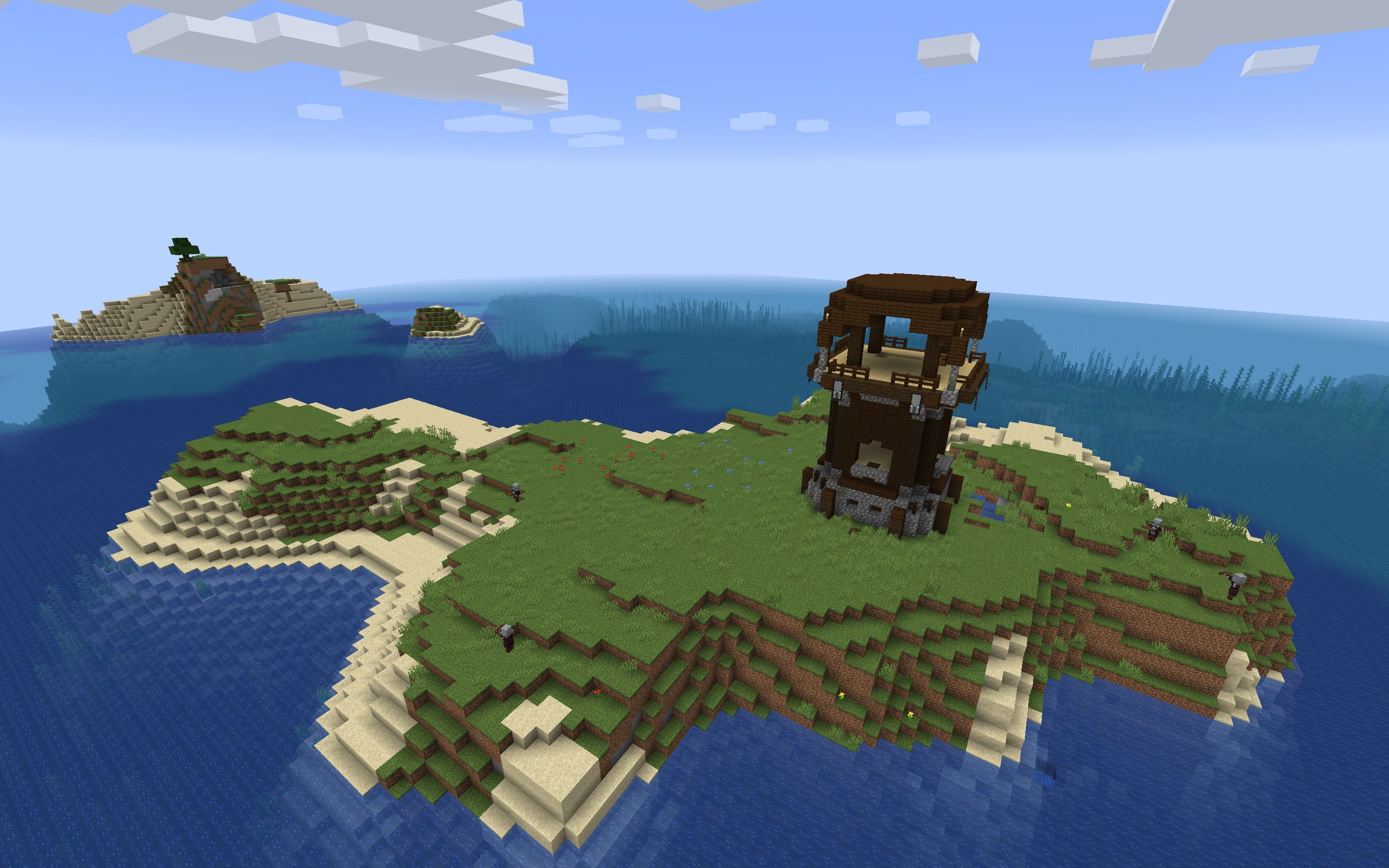 Minecraft 1.14 Seed - Island Pillager Outpost