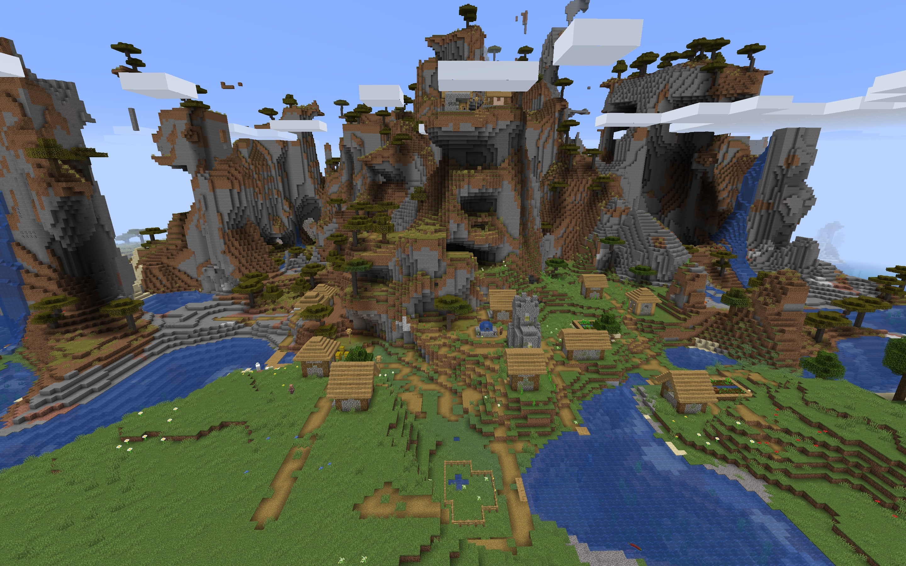 Minecraft Seed - Shattered Savanna Biome and Village